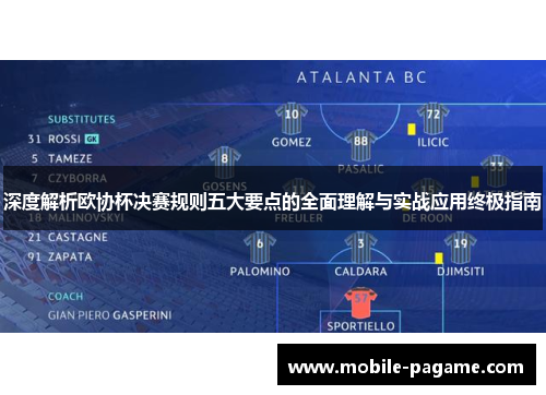 深度解析欧协杯决赛规则五大要点的全面理解与实战应用终极指南 深度解析欧协杯决赛规则五大要点的全面理解与实战应用终极指南